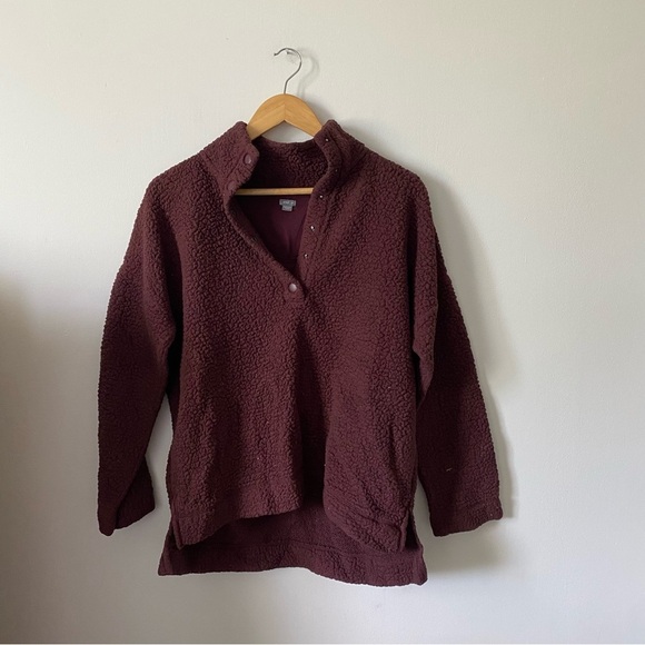 Aerie Grape Purple Quarter Zip Pullover Sweater Jacket Women's S - Picture 2 of 6